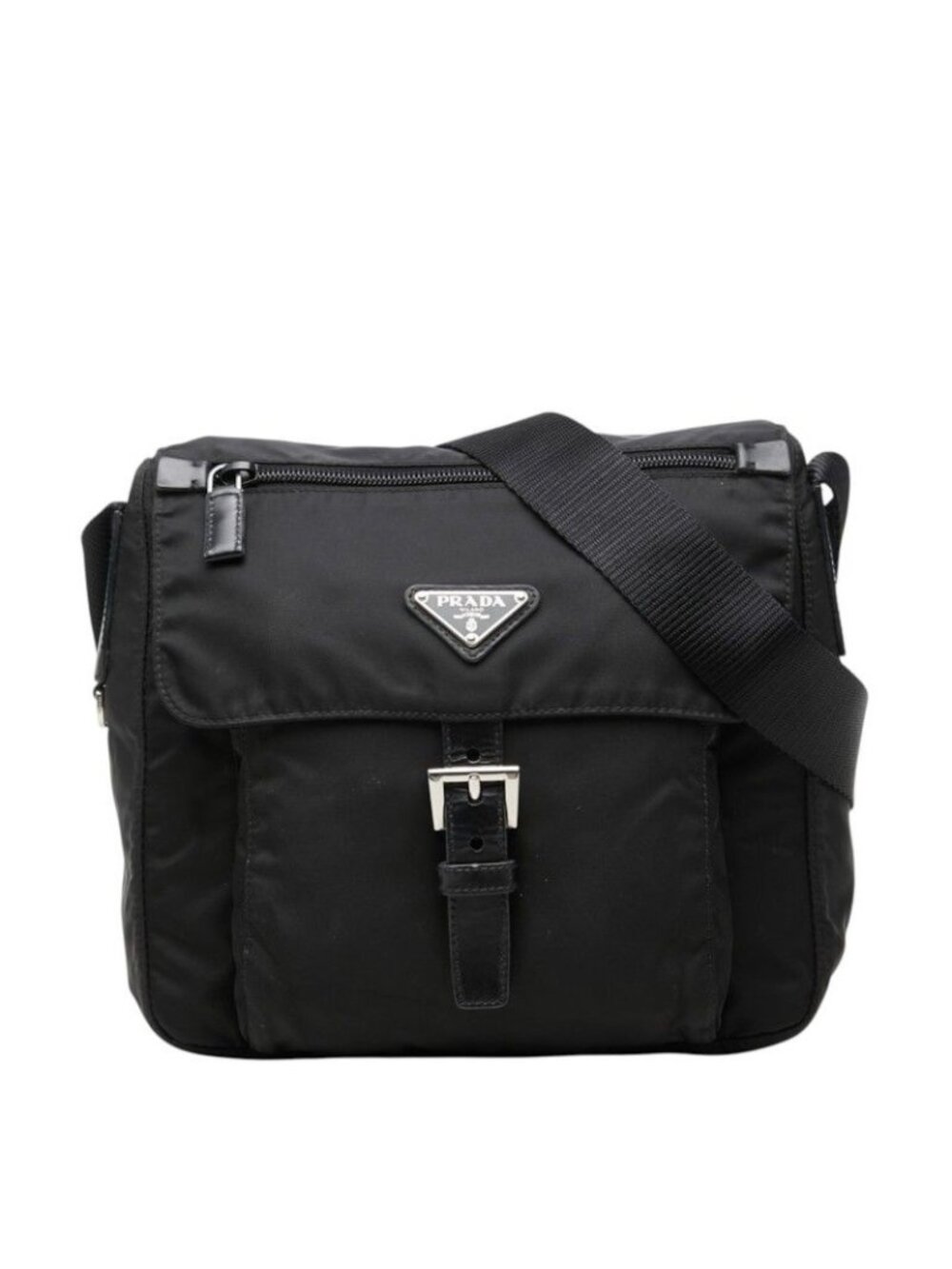 Prada Crossbody Shoulder Bag Black Nylon Leather